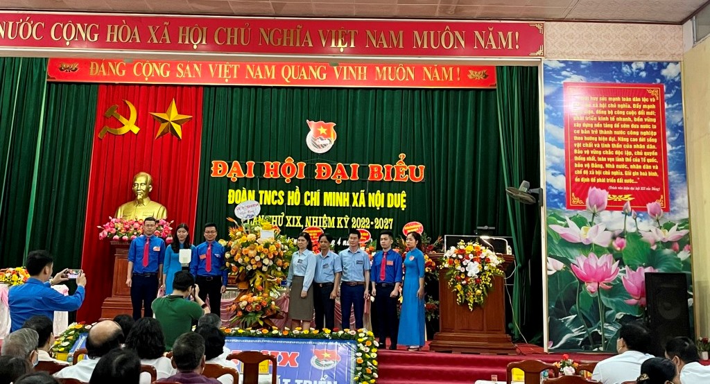 ĐOÀN THANH NIÊN XÃ NỘI DUỆ TỔ CHỨC ĐẠI HỘI ĐẠI BIỂU LẦN THỨ XIX, NHIỆM KỲ 2022-2027